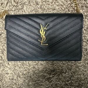 Yves Saint Laurent Black Quilted Leather Chain Bag